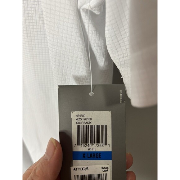 Izod Golf Collection Xtreme Function Checked Pattern Polo Shirt White Mens XL - Picture 14 of 15